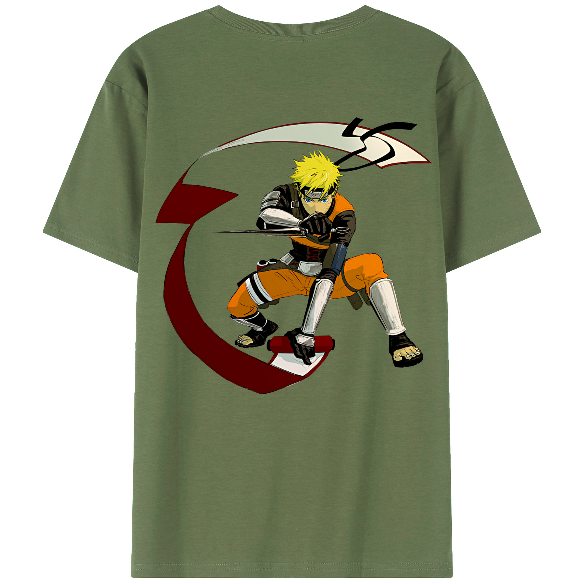 （画像用） NARUTO -ナルト- うずまき ナルト Uzumaki Naruto 綿100％ メンズ半袖Tシャツ（バックプリント） 通気性